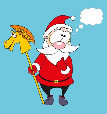 santa claus and his horseのイラスト素材