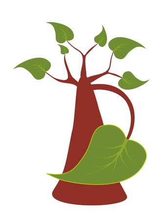 green tree on white backgroundのイラスト素材