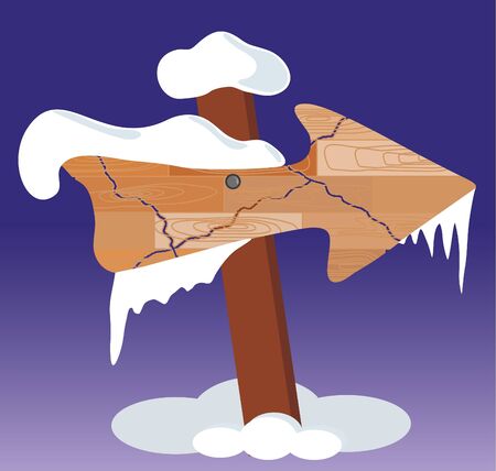 signboard and icicleのイラスト素材