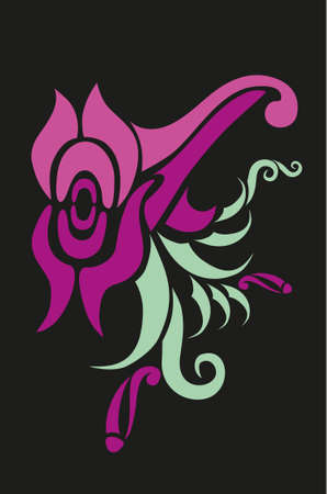   tattoo flower on backgroundのイラスト素材