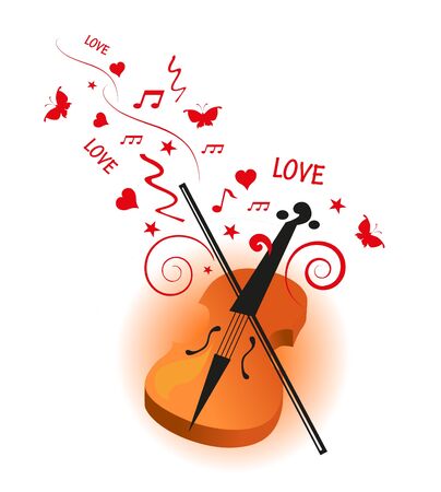 violin love backgroundのイラスト素材