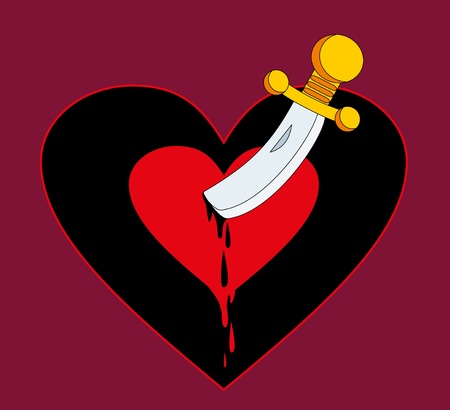 heart and swordのイラスト素材