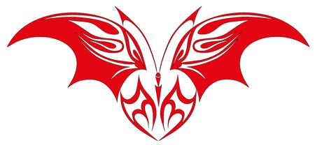 Tattoo red butterflyのイラスト素材