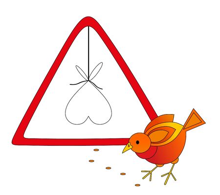 bird and love triangleのイラスト素材