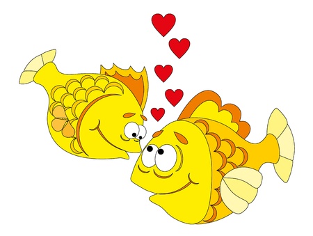 vector illustration: goldfish loveのイラスト素材