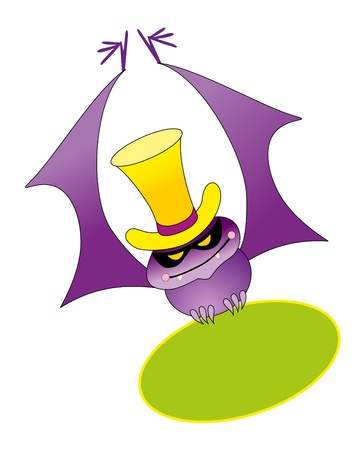 bat and bannerのイラスト素材