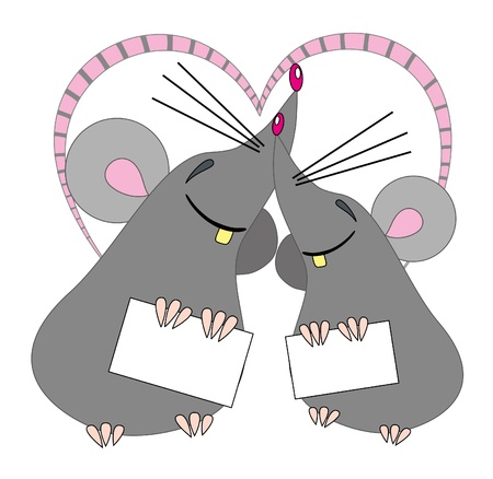 two enamoured miceのイラスト素材