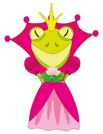 Vector illustration: frog in a dressのイラスト素材