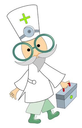 the doctor in a white dressing gownのイラスト素材