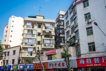 SHENZHEN, CHINA, DECEMBER 21 2017:The typical buildings in Baishizhou, one of the "Chengzhongcun", the urban villages inside the modern city of Shenzhenのeditorial素材