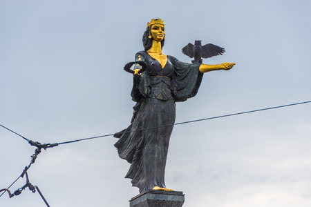Statue of Saint Sophia in Sofia, Bulgariaの写真素材