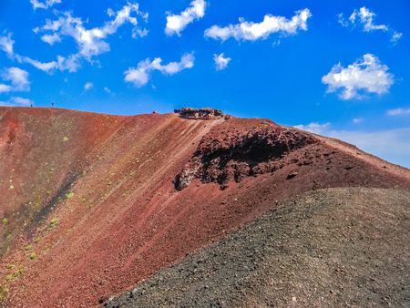 Beautiful landscape of the crater of the Etna mount volcano in Sicily, Italyの写真素材
