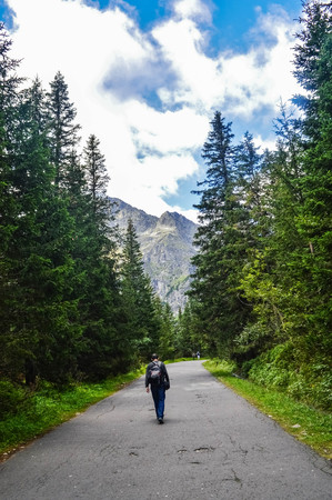 Trekking in the Tatra Mountains, Polandの写真素材
