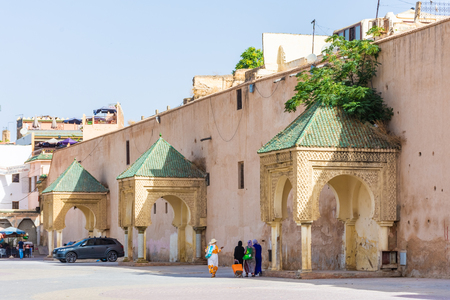 MEKNES, MOROCCO, 17 AUGUST 2018: Market Square of Meknesのeditorial素材