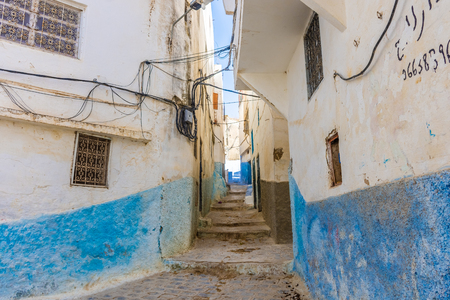 Streets of the sacred town of Moulay Idriss, Moroccoのeditorial素材