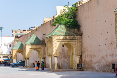 MEKNES, MOROCCO, 17 AUGUST 2018: Market Square of Meknesのeditorial素材