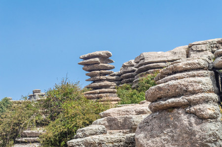 El Torcal rock formations, Andalusia, Spainの写真素材