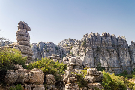 El Torcal rock formations, Andalusia, Spainの写真素材