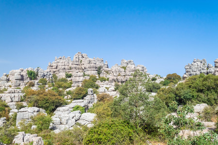 El Torcal rock formations, Andalusia, Spainの写真素材