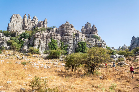 El Torcal rock formations, Andalusia, Spainの写真素材