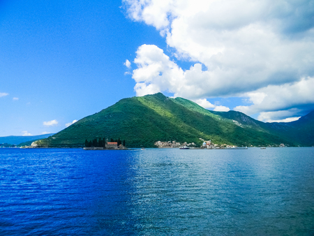 Beautiful Island in the Kotor Bay, Montenegroの写真素材