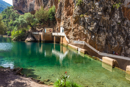 Clear water in the river of Talassemtane National Park, Moroccoの写真素材