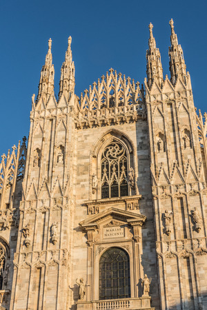 Milan Cathedral (Duomo di Milano) at sunset, Italyの写真素材