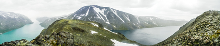 Panoramic landscape of the Besseggen Ridge, Norwayの写真素材