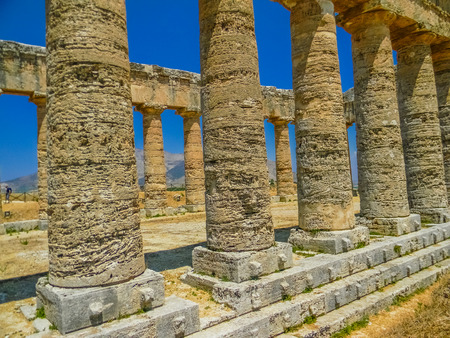Ancient greek temple of Segesta, Sicilyの写真素材