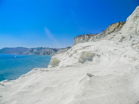 Scala dei Turchi, or Stair of the Turks, in Sicilyの写真素材