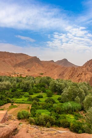 Landscape of the thousand kasbahs valley, Moroccoの写真素材