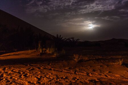 Desert tent camp in the Sahara, Erg Chebbi, Moroccoの写真素材