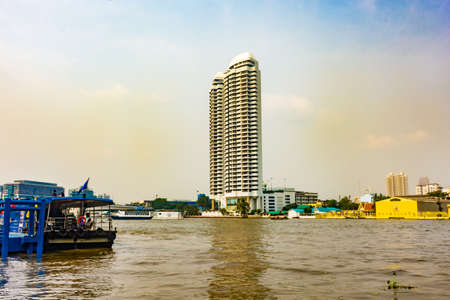 View of the river in Bangkok, Thailandのeditorial素材