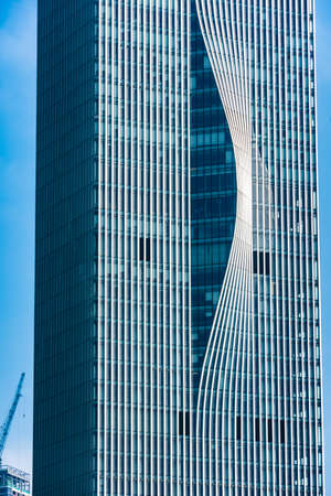 SHENZHEN, CHINA, 02 JANUARY 2020: The twisted skyscraper of Shenzhen business district, symbol of environmental sustainabilityのeditorial素材