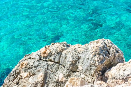 Turquoise water in Croatiaの写真素材