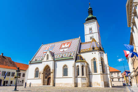 ZAGREB, CROATIA, 05 AUGUST 2019: St. Mark's Churchのeditorial素材