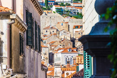 Street view of Dubrovnik old town, Croatiaのeditorial素材