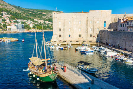 harbour in dubrovnik, croatiaのeditorial素材
