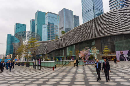 SHENZHEN, CHINA, 02 JANUARY 2020: Businessmen in Shenzhen financial districtのeditorial素材