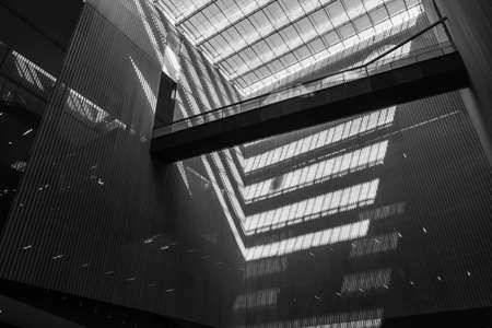 GUANGZHOU, CHINA, 18 NOVEMBER 2019: Modern interior architecture of the Guangdong Museumのeditorial素材