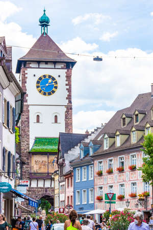 FREIBURG IM BRISGAU, GERMANY, 18 JULY 2020: Main street of the city center in Freiburgのeditorial素材