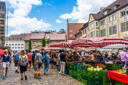 FREIBURG IM BRISGAU, GERMANY, 18 JULY 2020: Market Square of Freiburgのeditorial素材
