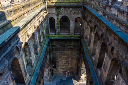 TRIER, GERMANY, 20 JULY 2020: View from above of Porta Nigra interiorsのeditorial素材