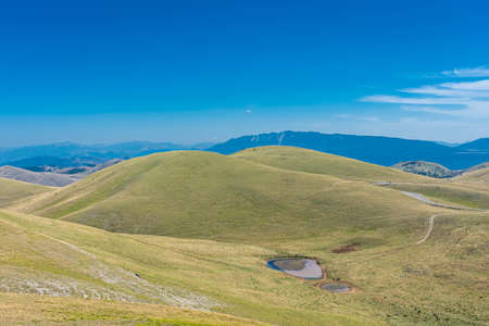 Beautiful landscape of GRan Sasso National Park in Campo Imperatore, Abruzzo, Italy