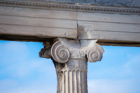 Details of a capitello of the Herecteion, Acropolis, Athens, Greeceの素材 [FY310179944090]