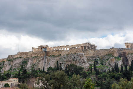 View of the Acropolis of Athens, Greeceの写真素材