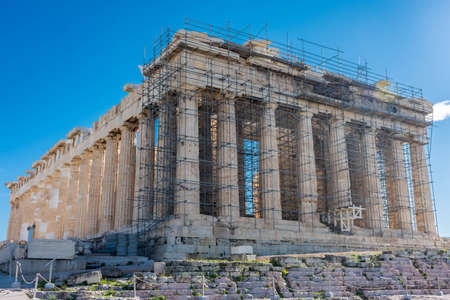 The Parthenon in the Acropolis of Athens, Greeceの写真素材