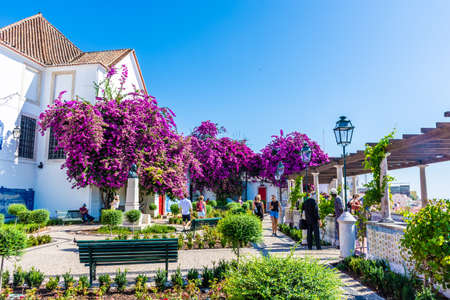 The cityscape from the Miradouro of Santa Luzia, Lisbon, Portugalの写真素材