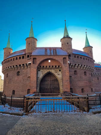 KRAKOW, POLAND, 7 JANUARY 2022: The Barbican, the best preserved in Europeのeditorial素材