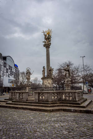 BRATISLAVA, SLOVAKIA, FEBRUARY 21 2022: Column in the city centerのeditorial素材